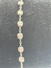 STERLING SILVER ANKLET BRACELET W/ SMALL FLAT ROUND POLISHED LINK